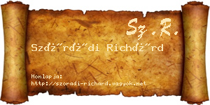 Szórádi Richárd névjegykártya